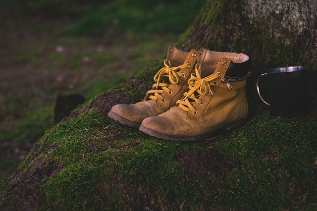 Hiking boots ready for adventure